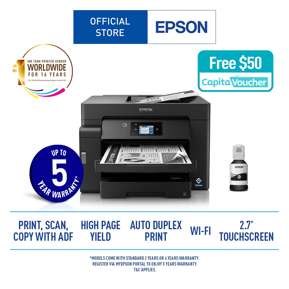 Epson EcoTank Monochrome M15140 A3 Wi-Fi Duplex All-in-One Ink Tank ...