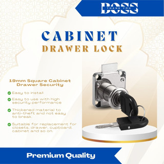 Cabinet Drawer Lock Square Security Drawer Lock Set Diameter : 19mm ...