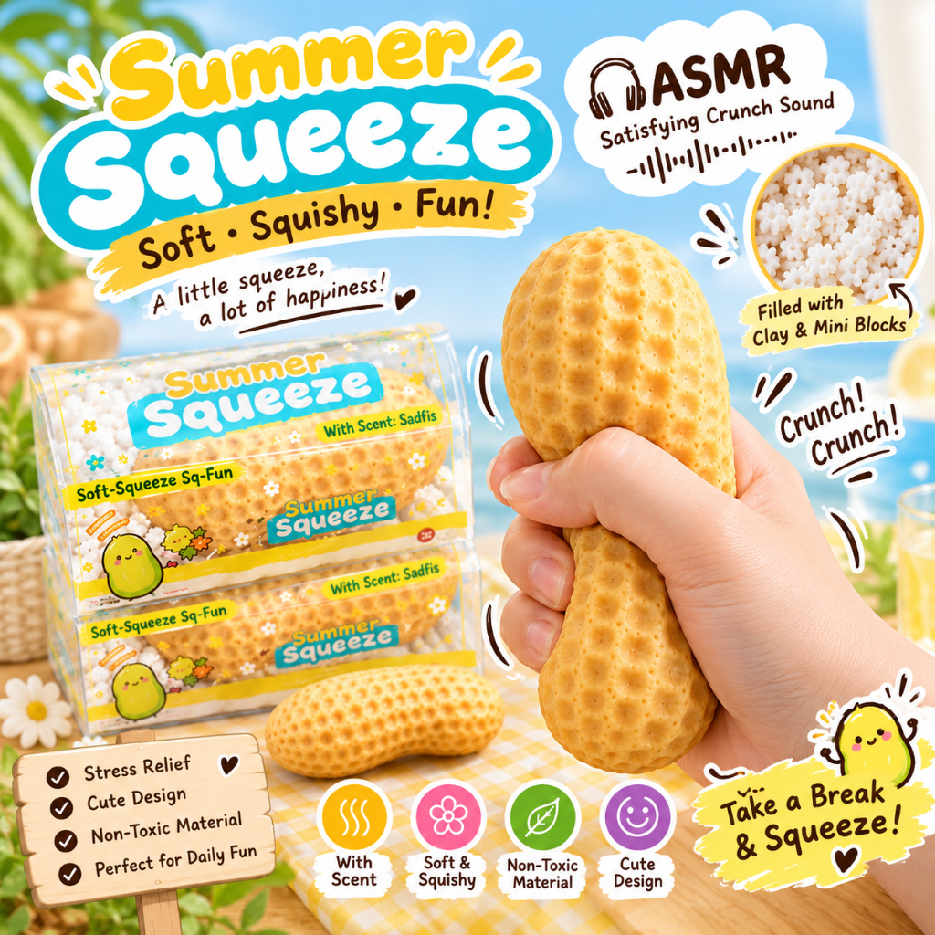 Handmade Crunchy Peanut Squishy ASMR Stress Relief Toy Slow Rising Soft ...