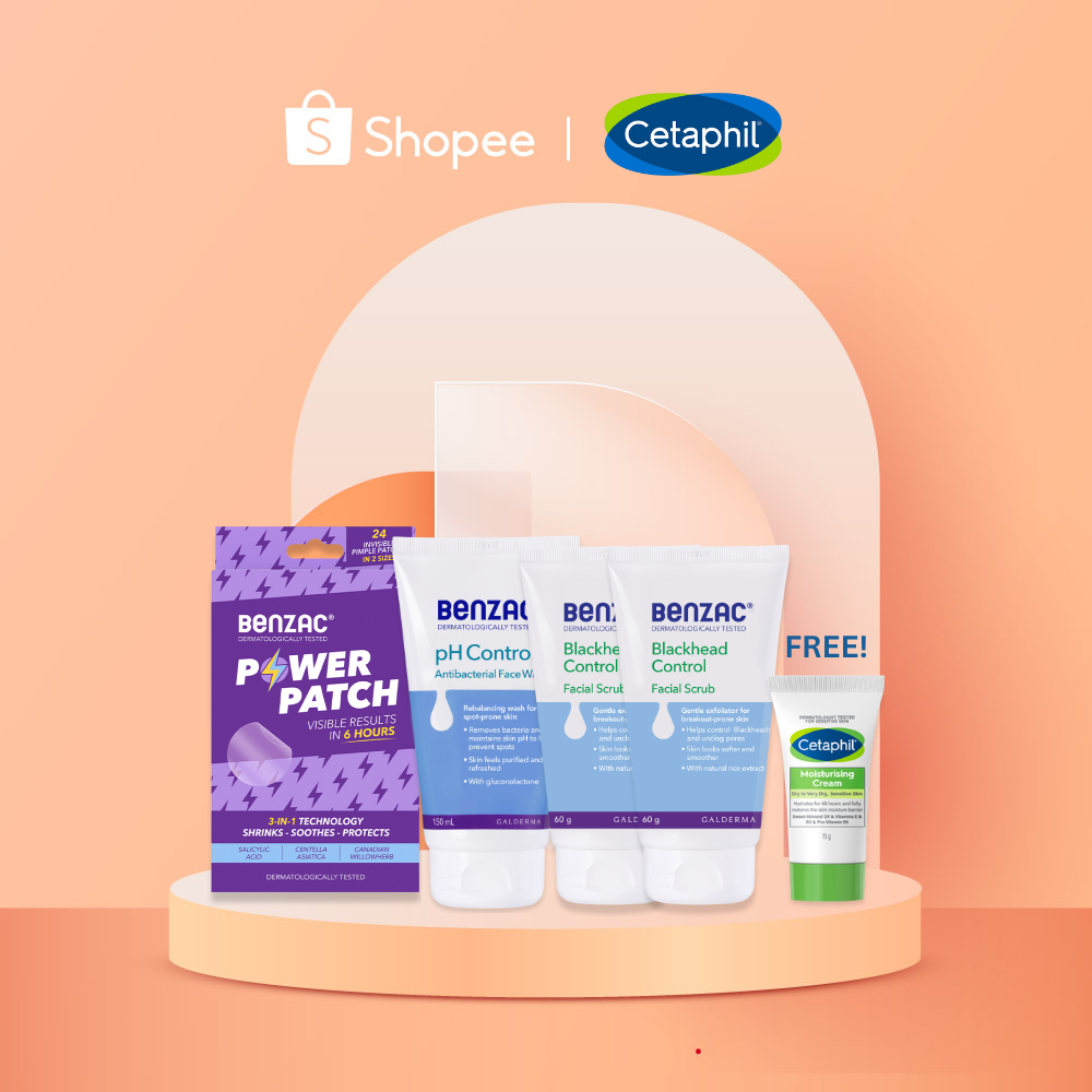 Cetaphil 11.11 Brand Box( Power Patches 24pcs x1 + pH Antibacterial ...