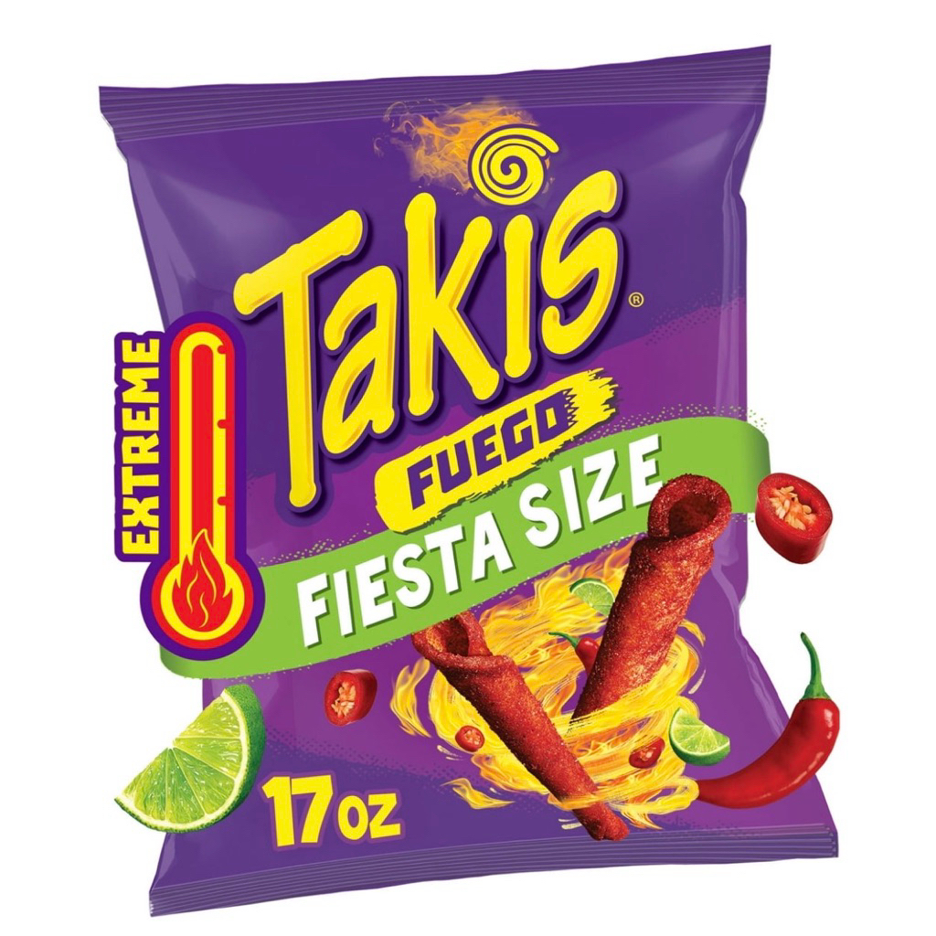 Barcel Takis Blue Heat / Feugo Hot Chili Pepper & Lime Tortilla Chips ...