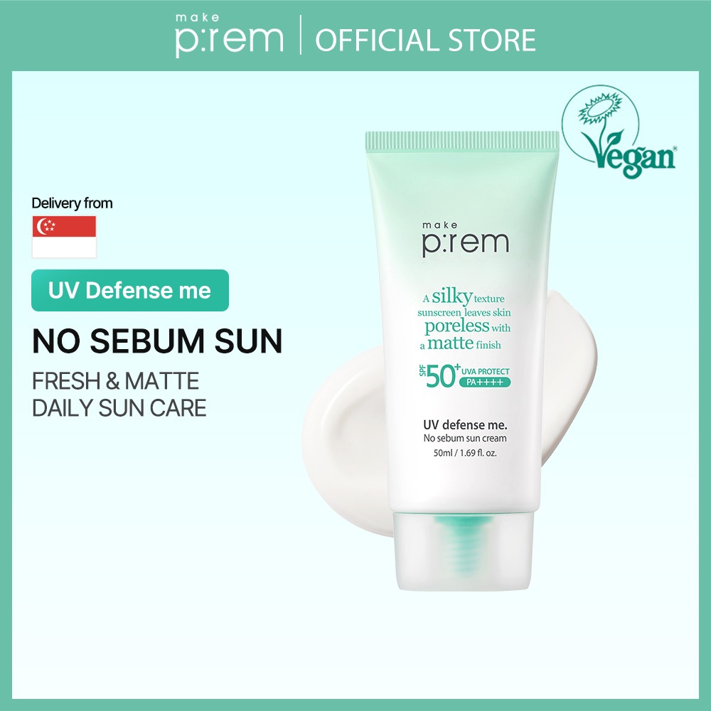 MAKE PREM UV Defence me. No Sebum Face Sunscreen Sunblock for Oily Skin ...