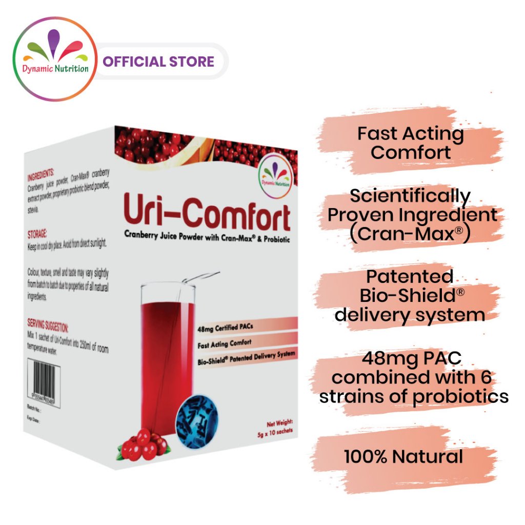 Uri-Comfort - Cranberry Supplement with Probiotics - Fast UTI Relief ...