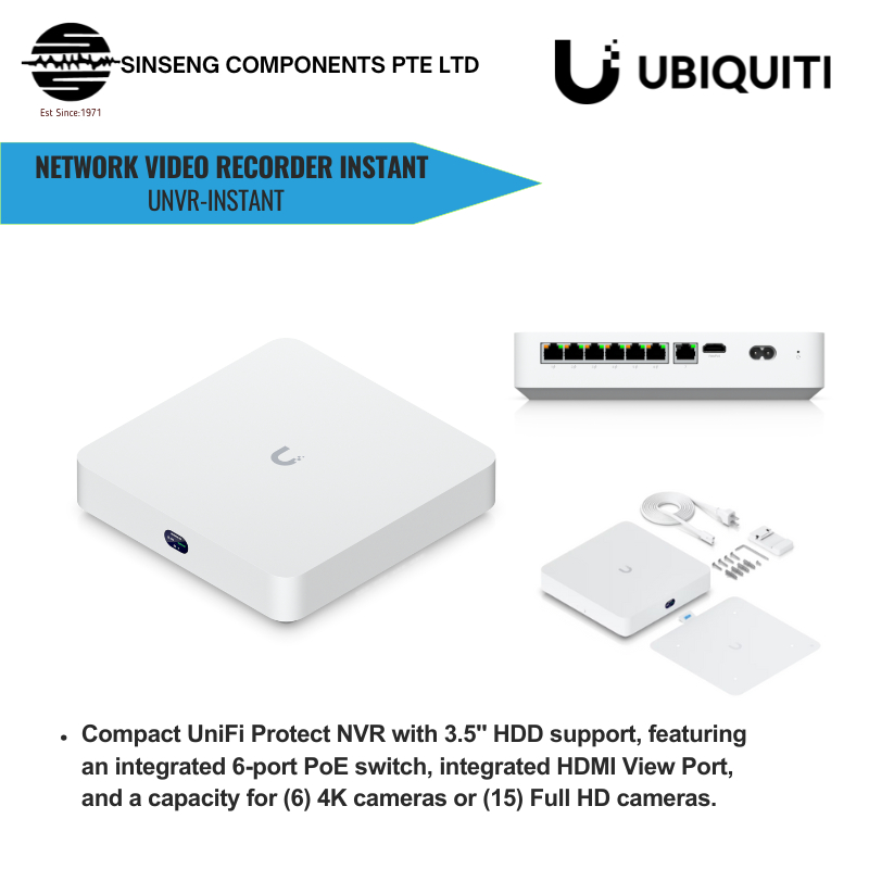 Ubiquiti UniFi Network Video Recorder UNVR-Instant – 6 Port PoE NVR ...