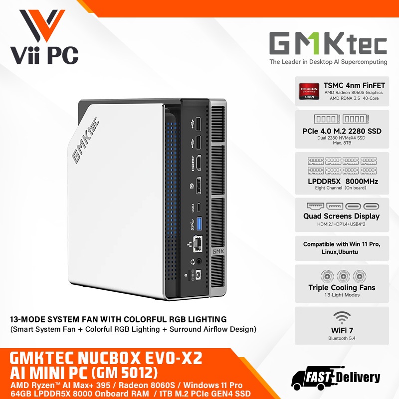 GMKTEC EVO-X2 AI MINI PC 64GB / 128GB LPDDR5X-8000 RYZEN AI MAX+