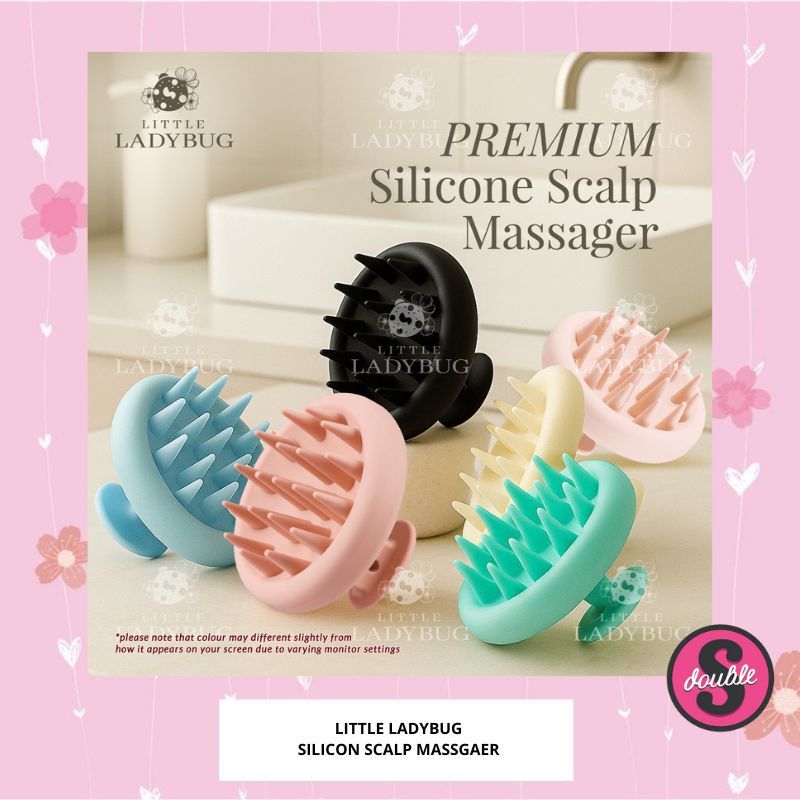 Little Ladybug Hair Scalp Massager Head Scrub Wash Brush Comb | Shopee ...