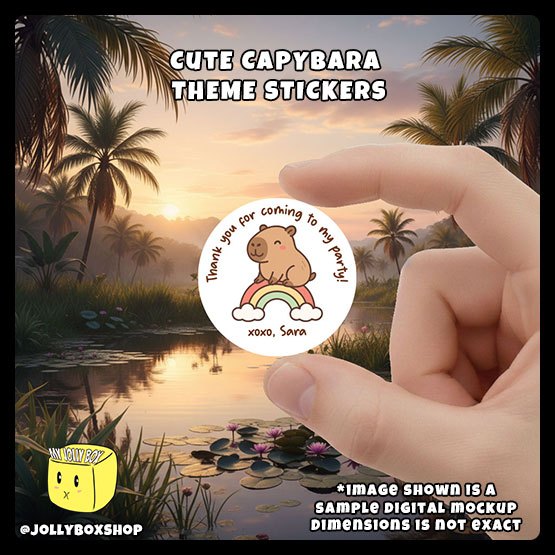 [SG Seller] Personalized Cute Capybara Birthday Round Stickers - 24 pcs ...