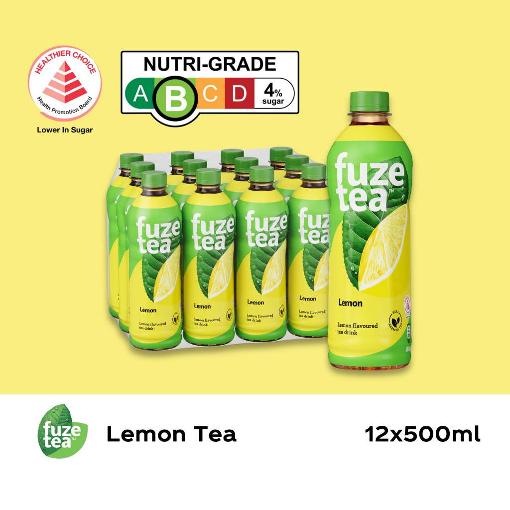 [1 Carton] Fuze Tea Lemon Flavoured Tea Drink (12 x 500ml) | Shopee ...