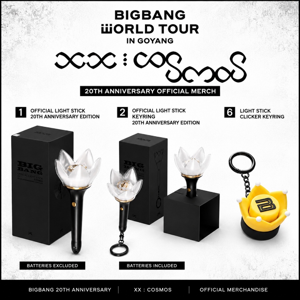 BIGBANG 20th Anniversary Official Light Stick & Keyring XX COSMOS