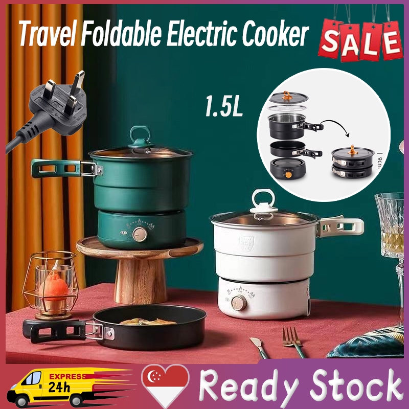 SG-Stock 1.6L Electric Rice Cooker Foldable Split Cooking Pot Travel ...