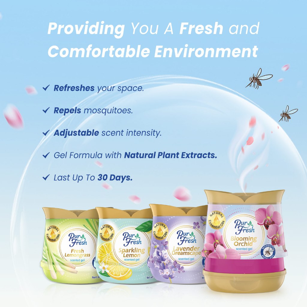 Purfresh 200g Mosquito Repellent Scented Gel | Long-Lasting Freshness ...