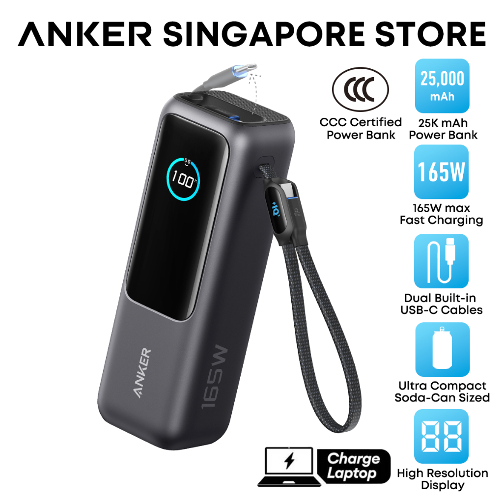 Anker Laptop Power Bank 25000mAh 165W Fast Charging Built-in Dual