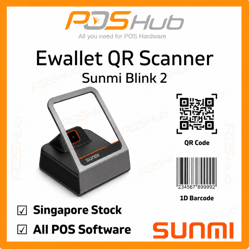 SUNMI Blink 2 Barcode Scanner Omnidirectional 1D 2D QR Code Scan Reader ...