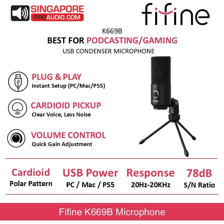 FIFINE K669B USB Condenser Microphone | Shopee Singapore