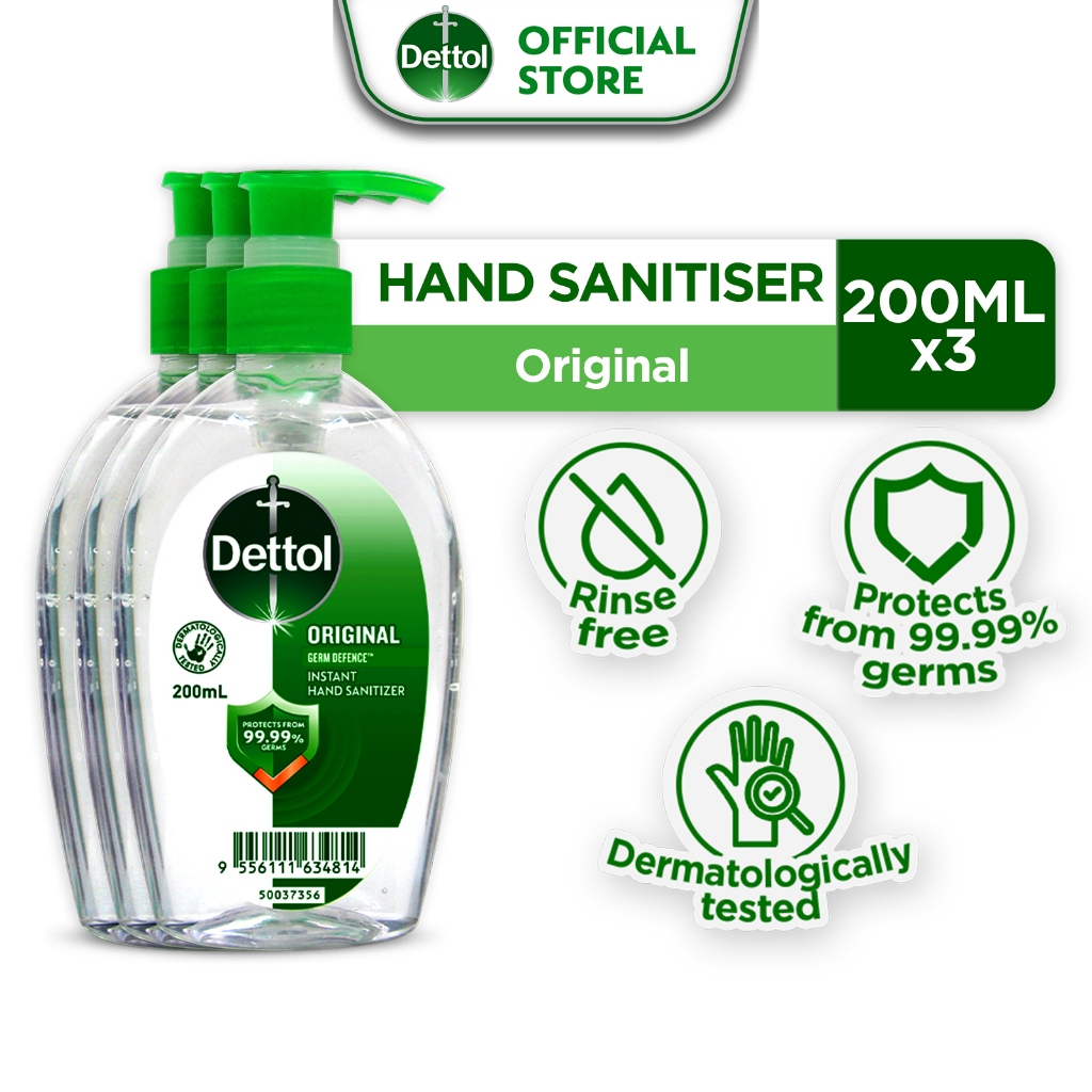 [Bundle of 3] Dettol Original Hand Sanitizer (200ml) | Shopee Singapore
