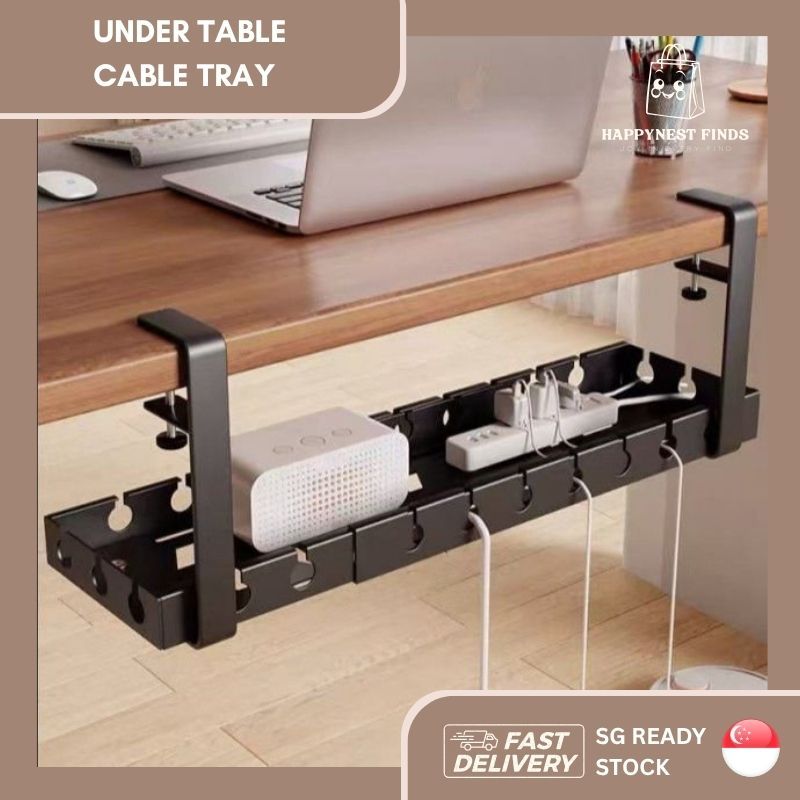 Adjustable Under Desk Cable Organizer 43–74cm | Wire Management Tray ...