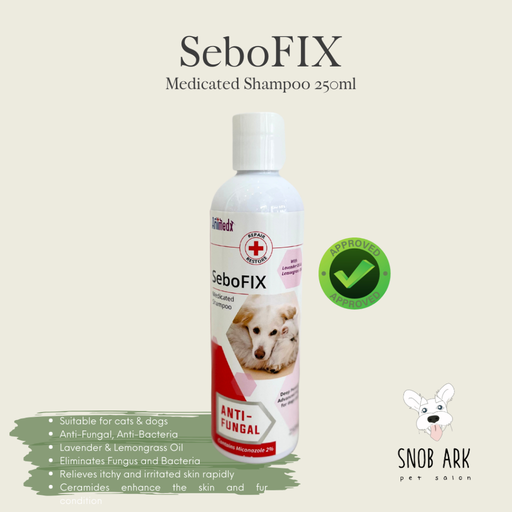 [ANIMEDX] Sebofix Medicated Shampoo 250ml - Cats & Dogs (Anti-Fungal ...