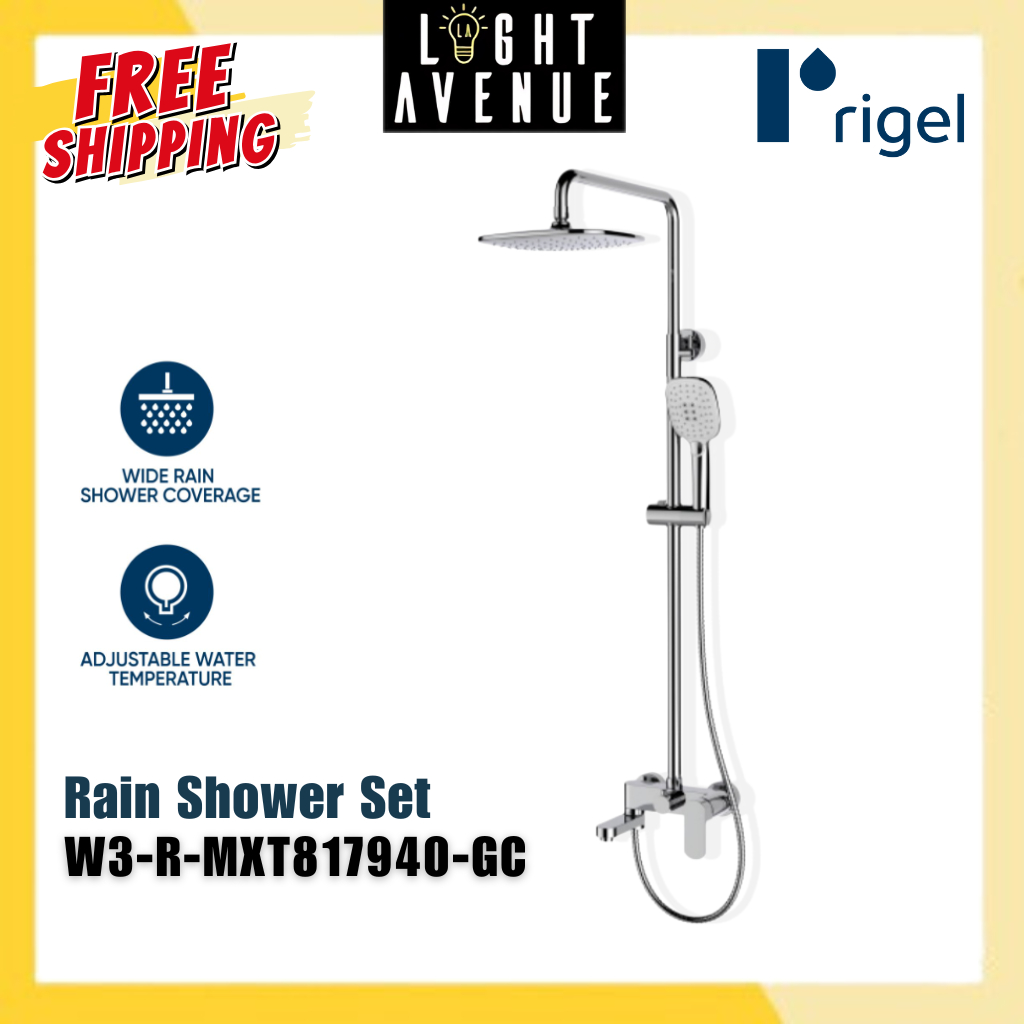 Rigel W3-R-MXT817940-GC Rain Shower Set c/w Mixer | Shopee Singapore