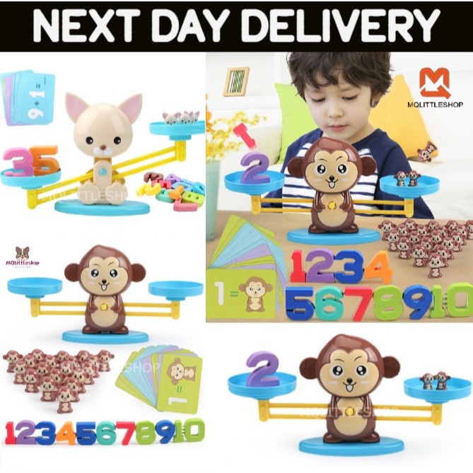 [LocalStock] Monkey Scale Balance Toy Montessori toys Addition ...