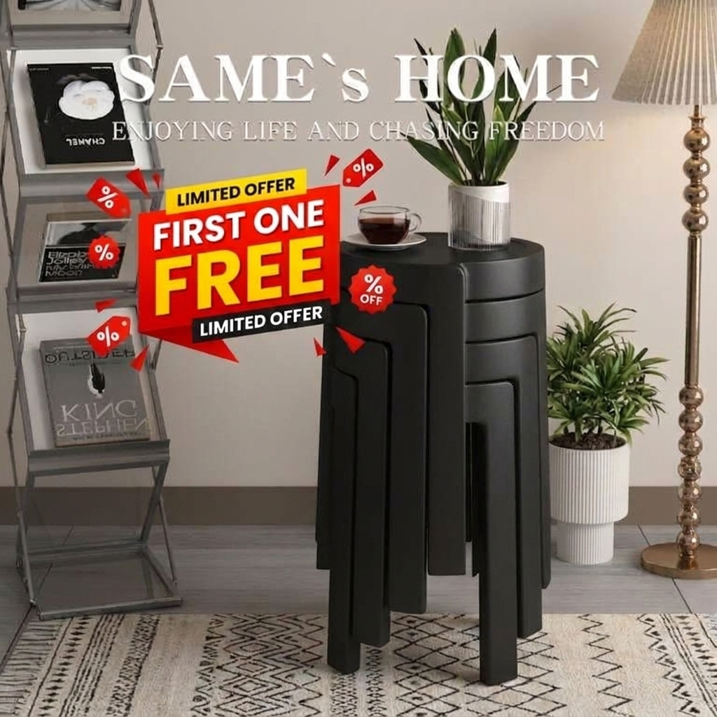 (Get your first coupon free)【SG STOCK】Stackable Plastic Stool Chair ...