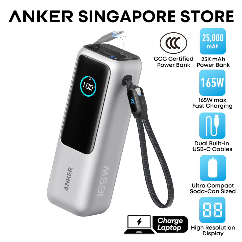 Anker Laptop Power Bank 25000mAh 165W Fast Charging Built-in Dual