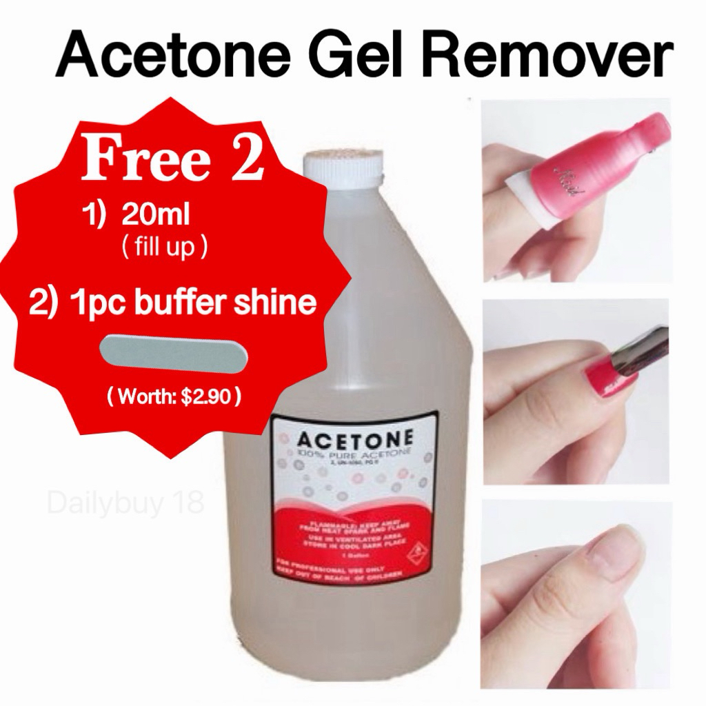 (Sg Ready Stock)120ml / 250ml 100% Pure Acetone Gel Remover - SALON ...
