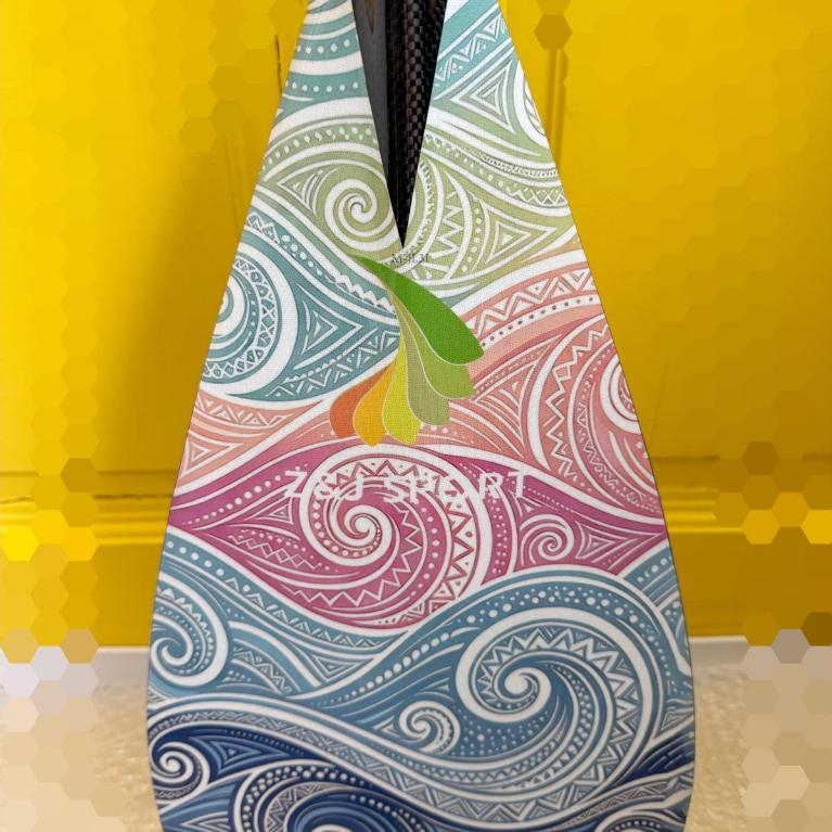 Z&J Hybrid VA'A Outrigger Canoe Paddle With Graphic on Carbon Blade ...