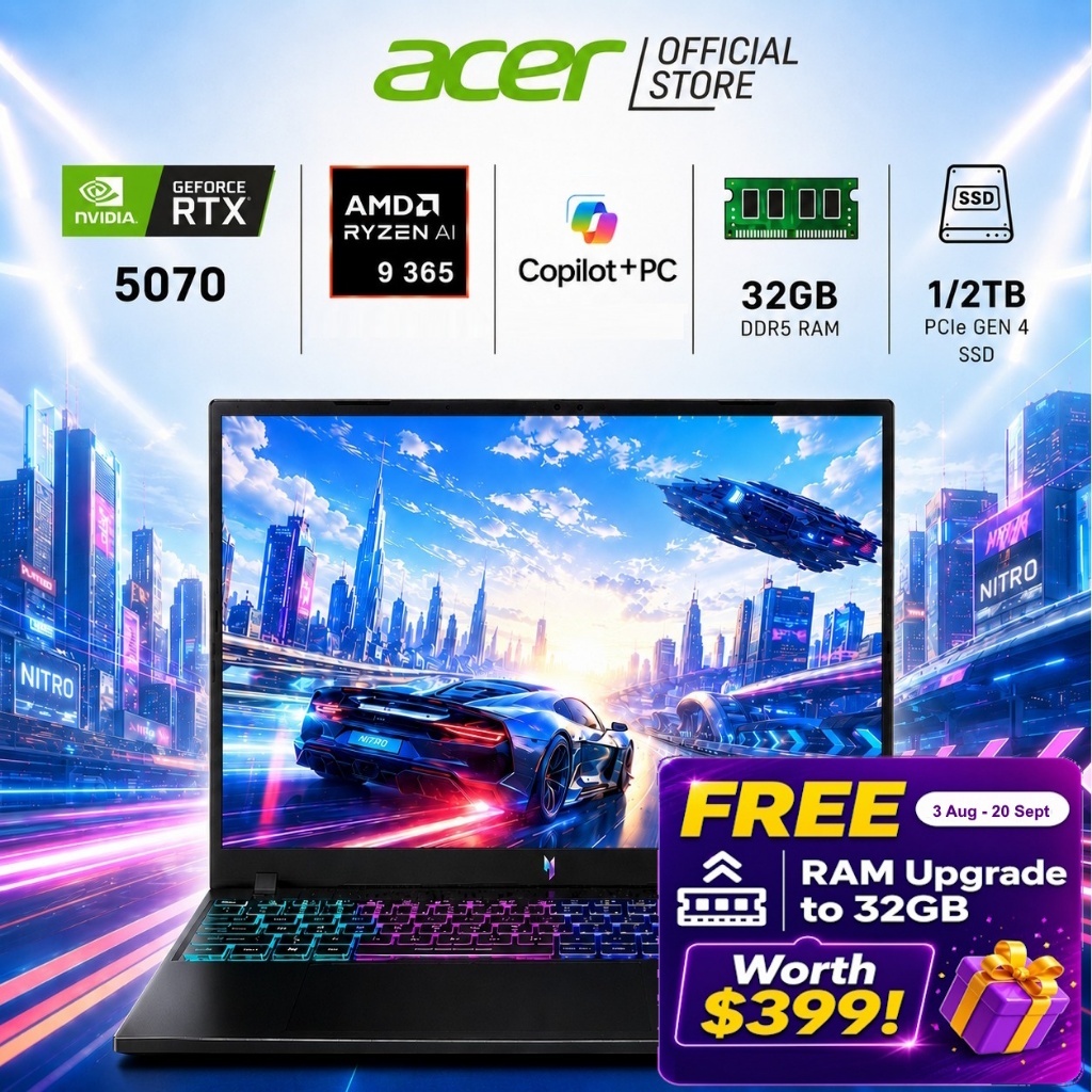[Free CONTROL Resonant] [RTX5070 Copilot+PC]Acer Nitro 16 Slim | AN16S ...