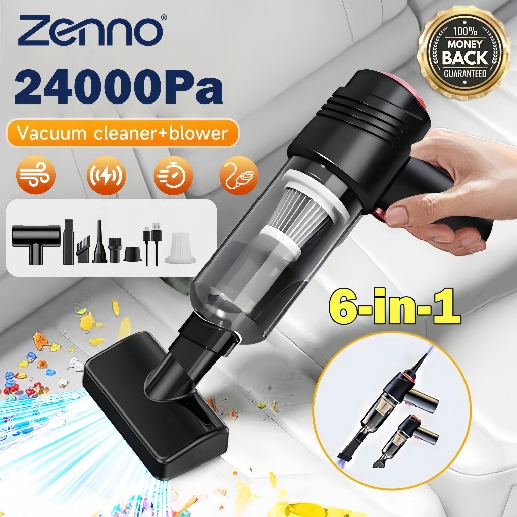 Zenno Powerful 24000Pa Cordless Handheld Vacuum Cleaner with Strong ...