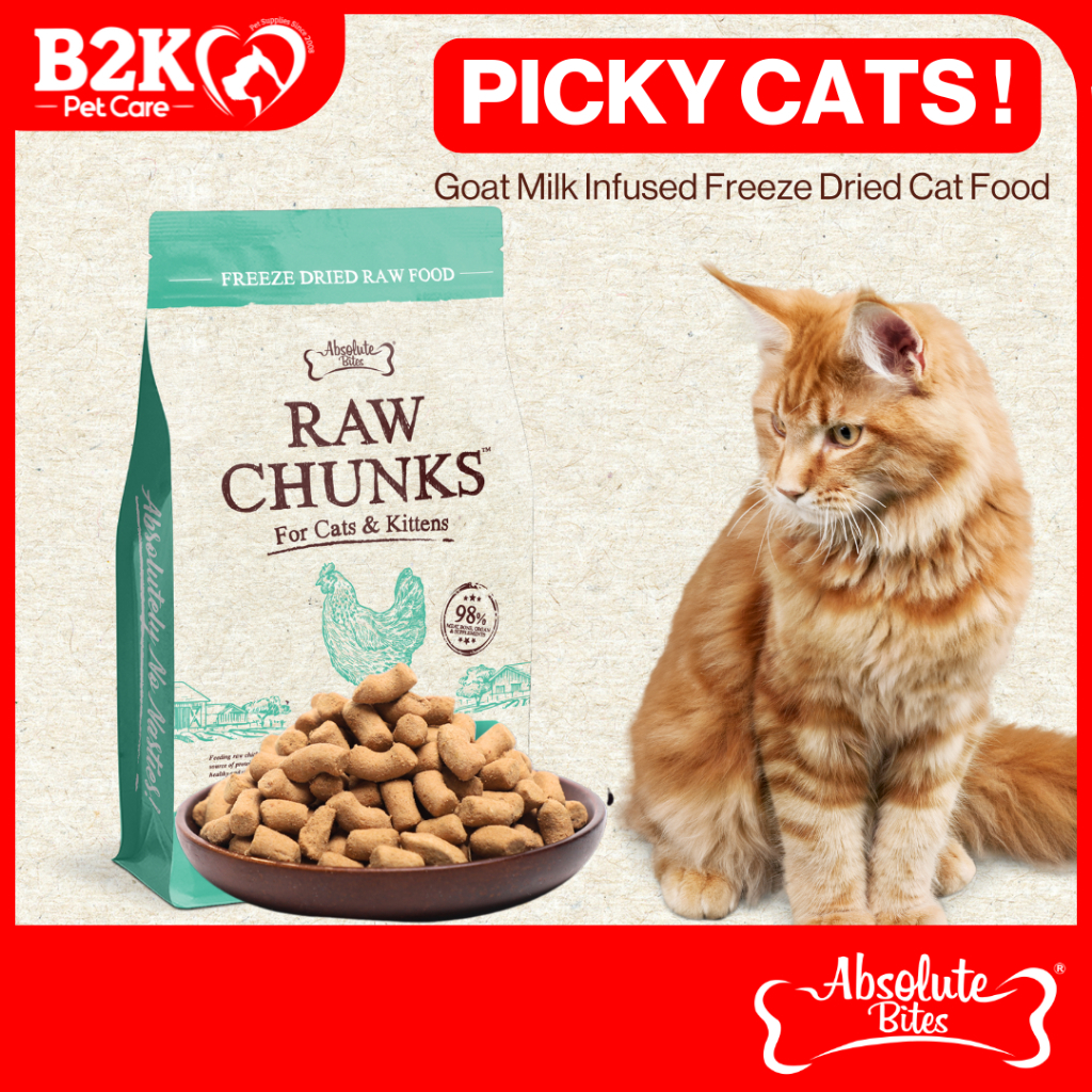 Absolute Bites Raw Chunks Freeze Dried Cat Food 150g | Shopee Singapore