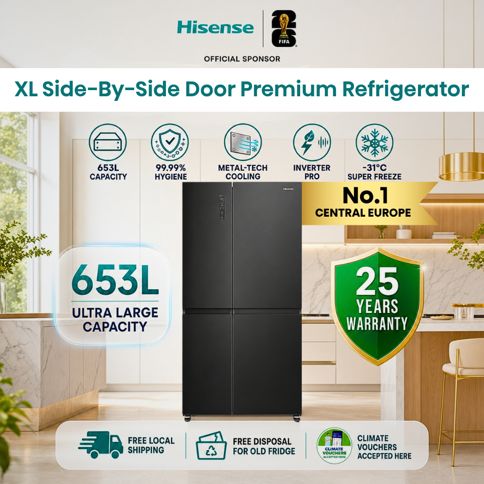 Hisense 653L Side By Side Refrigerator | Durable Inverter | Metal