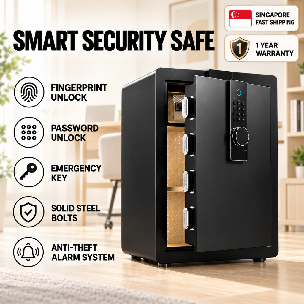 [SG Shipping]Office Safe Box 45/60cm Small Anti-theft Alarm Bedside ...