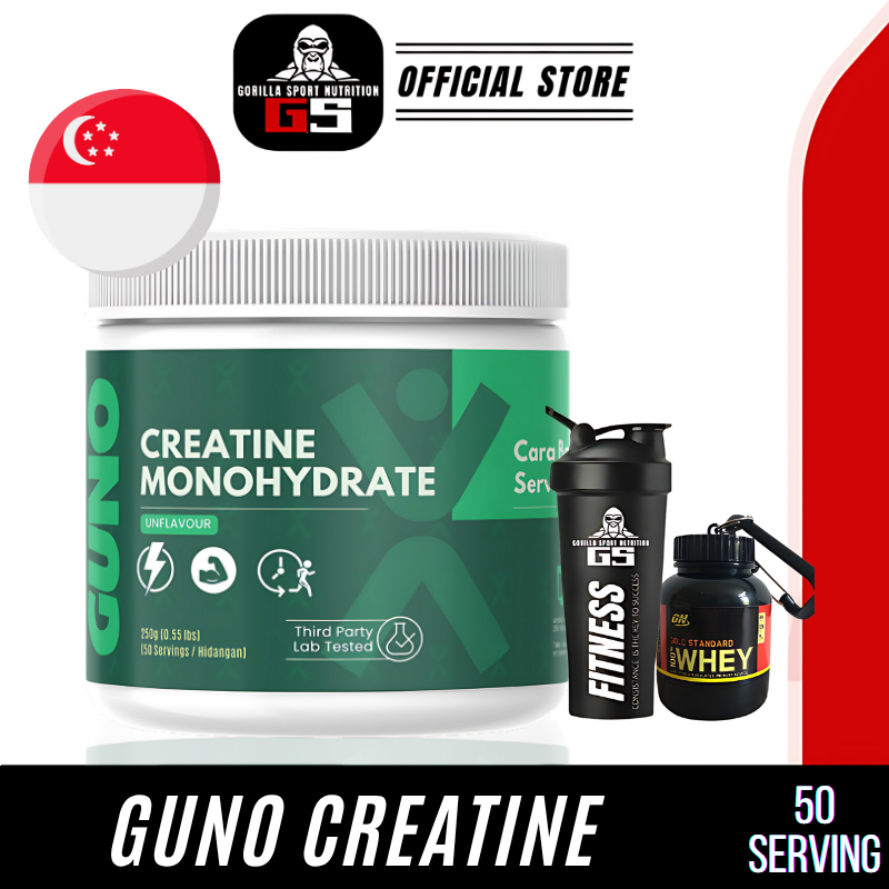 GUNO Creatine Monohydrate Pure Strength Endurance Muscle Support 250g ...