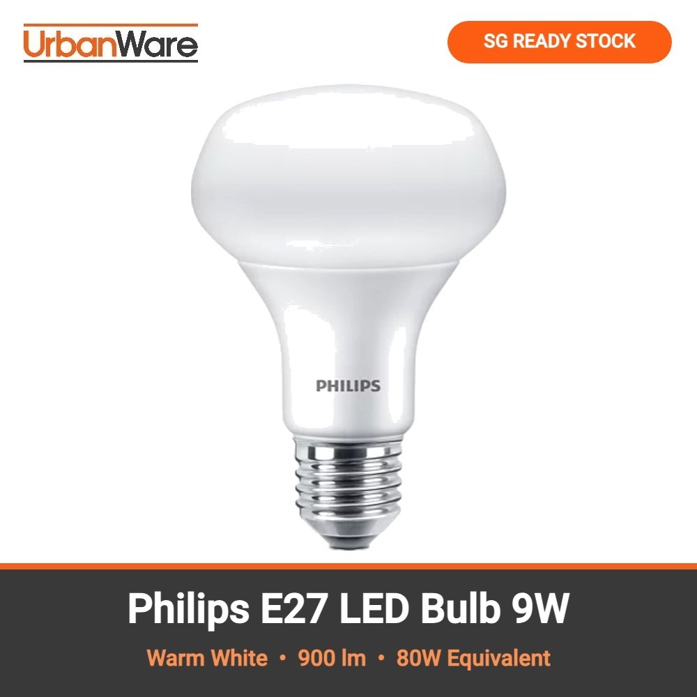 Philips E27 LED Bulb 9W Warm White 3000K Frosted 900lm Energy Saving ...