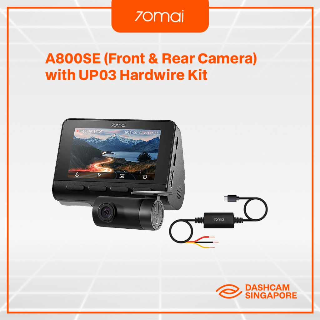 70mai A800SE | 4K Ultra HD Dashcam | Front & Rear Camera | Type C