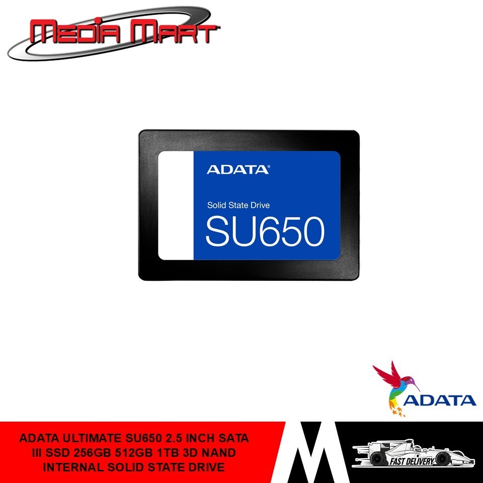 ADATA ULTIMATE SU650 2.5 INCH SATA III SSD 256GB 512GB 1TB 3D NAND ...
