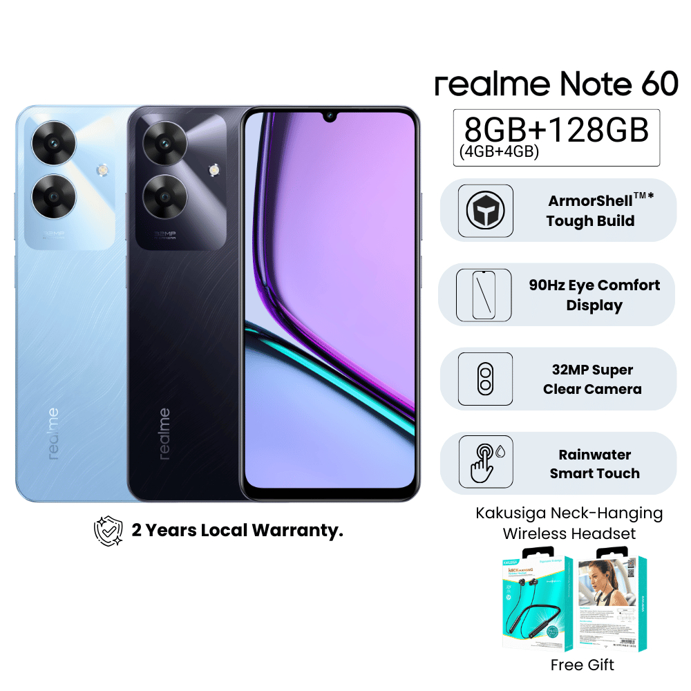 realme Note 60/60x 12GB(4+8) +64/128GB ROM | 90Hz Vivid Display