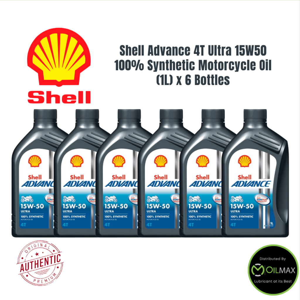 Shell Advance 4T Ultra 15W50 100% Synthetic Motorcycle Oil (1L