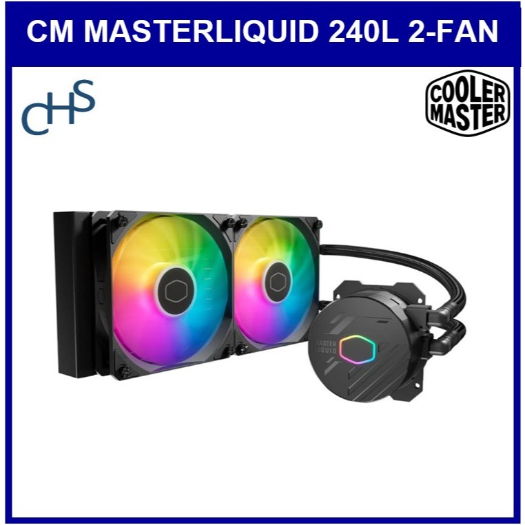 Cooler Master MasterLiquid 240L Core ARGB 240mm 2-Fan CPU Liquid Cooler ...