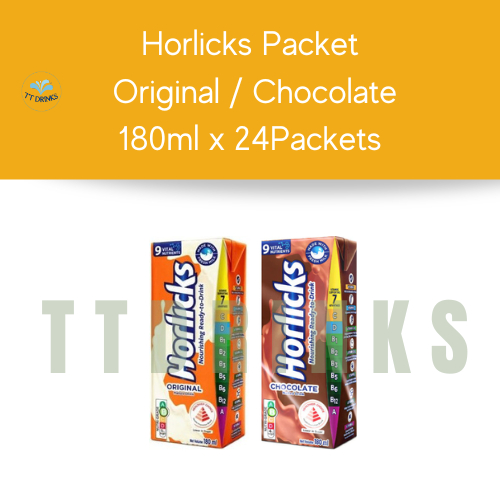Horlicks Malted Packet Original/Chocolate Tetra 180mlx24pkts | Shopee ...