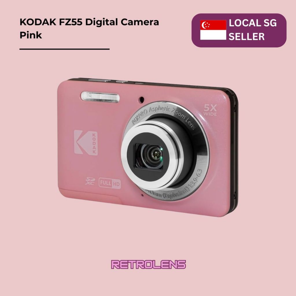 READY STOCK Kodak PIXPRO FZ55 Digital Camera (Pink, Black, Silver