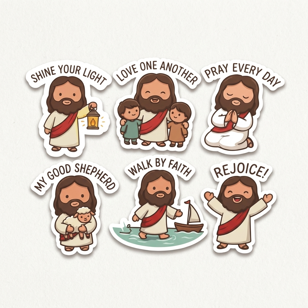 [SG Stock] The Daily Walk Jesus Stickers Pack (6pcs) | Christian ...