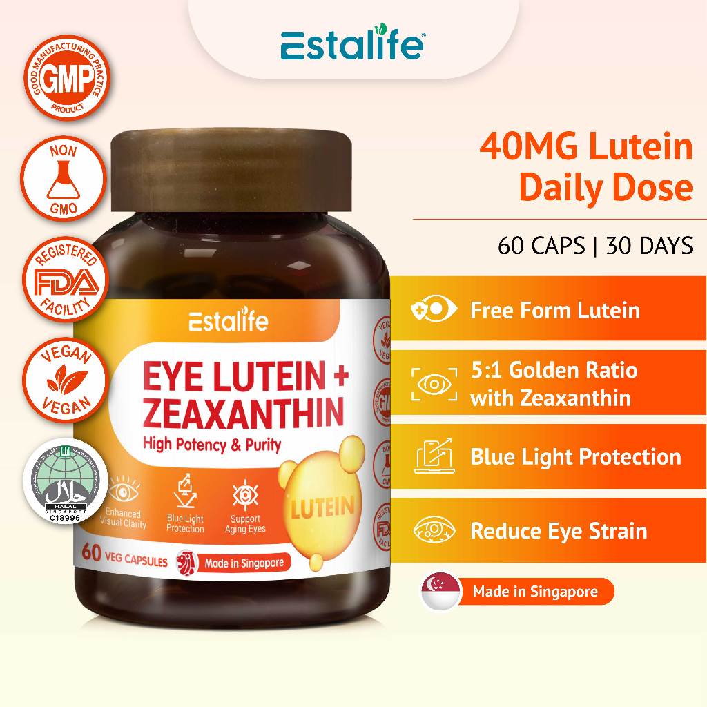 Estalife Lutein & Zeaxanthin | Eye Health Supplement | 叶黄素 | Vision ...