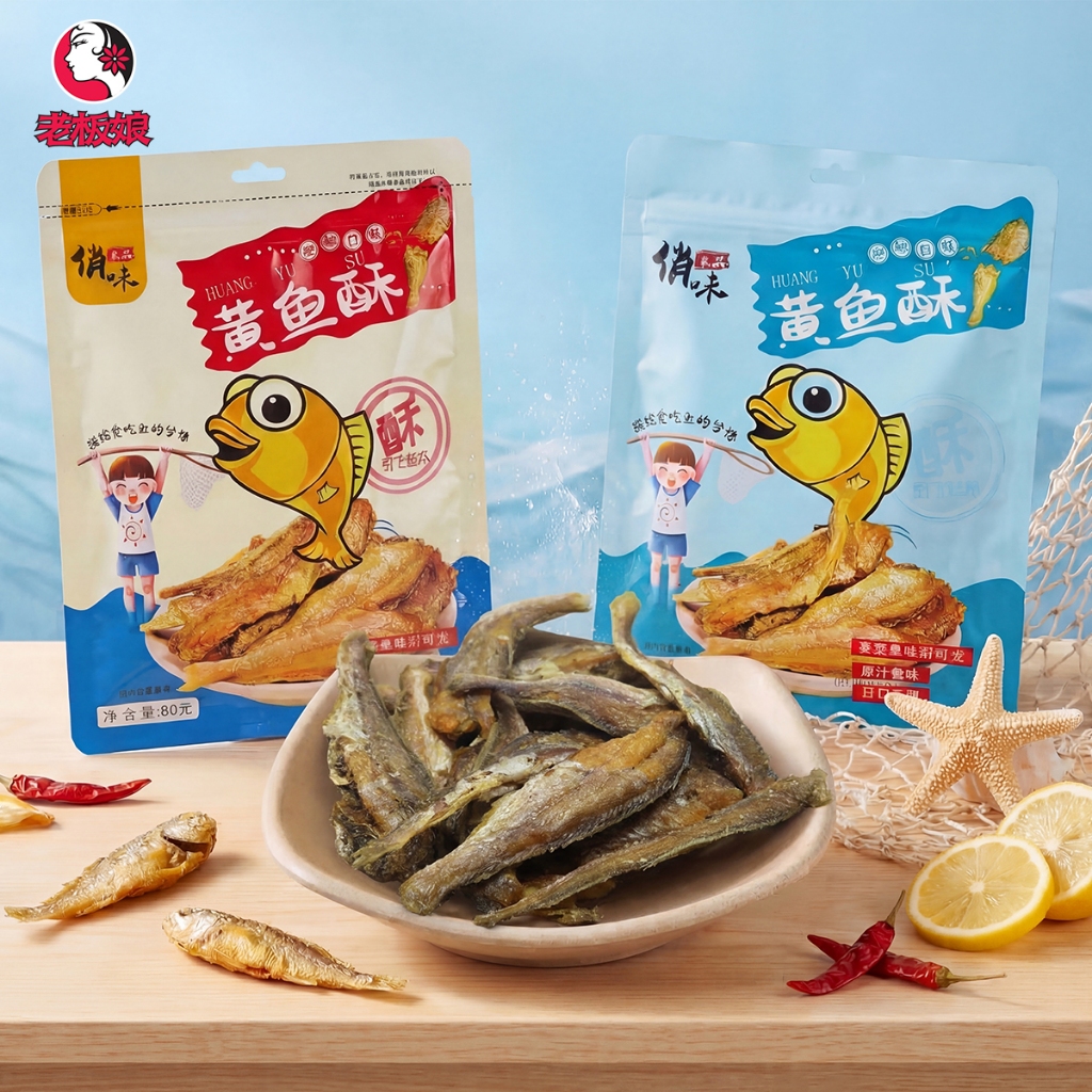 Yellow Croaker Fish Snack Bundle 3 Packs | Original / Spicy | Crispy ...