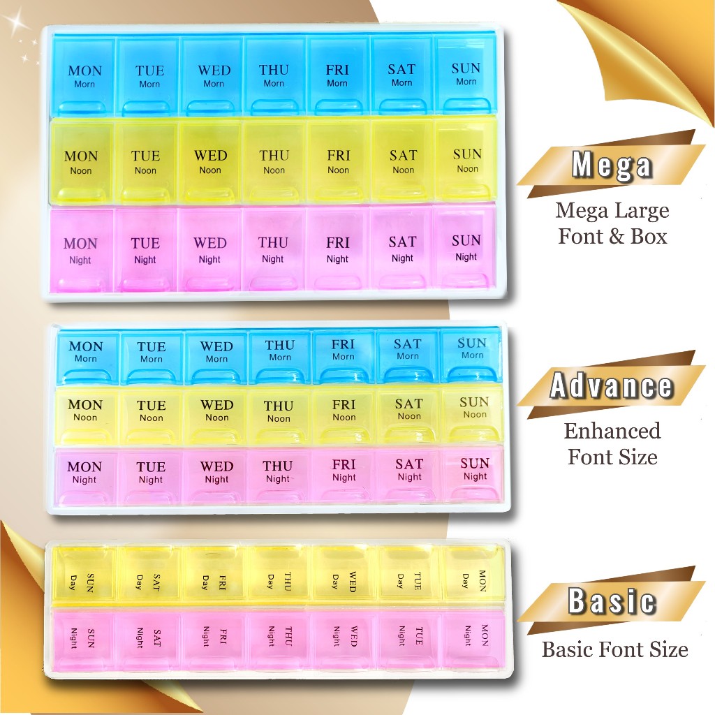 Eco-Store [Mega/Advance/Basic] Medicine Pill Organizer Box (14/21 ...