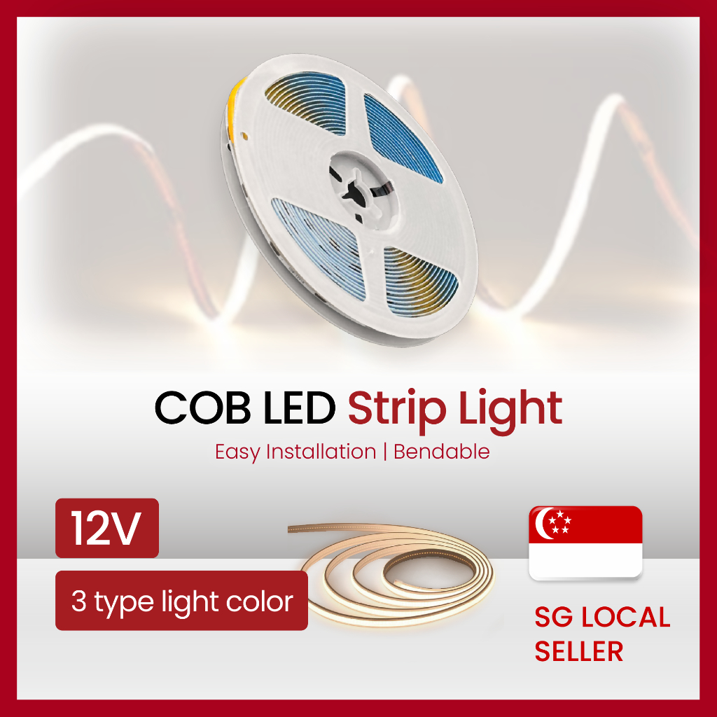 SG STOCKS LED 12V 5M COB LED Strip Light 3000K 4000K 6000K | Shopee ...
