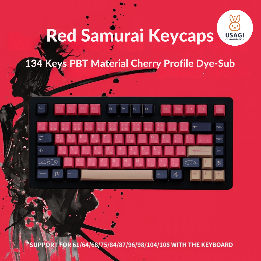 [SG Local Stock] Red Samurai Keycaps | 134 Keys | Cherry Profile | PBT ...