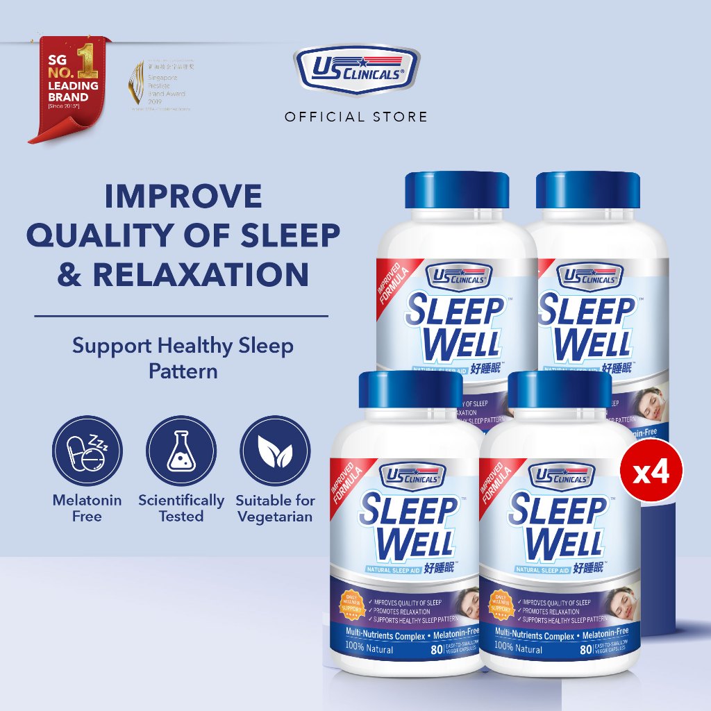 [Bundle of 4] US Clinicals SleepWell 80s| Improve Sleep Quality | Sleep ...