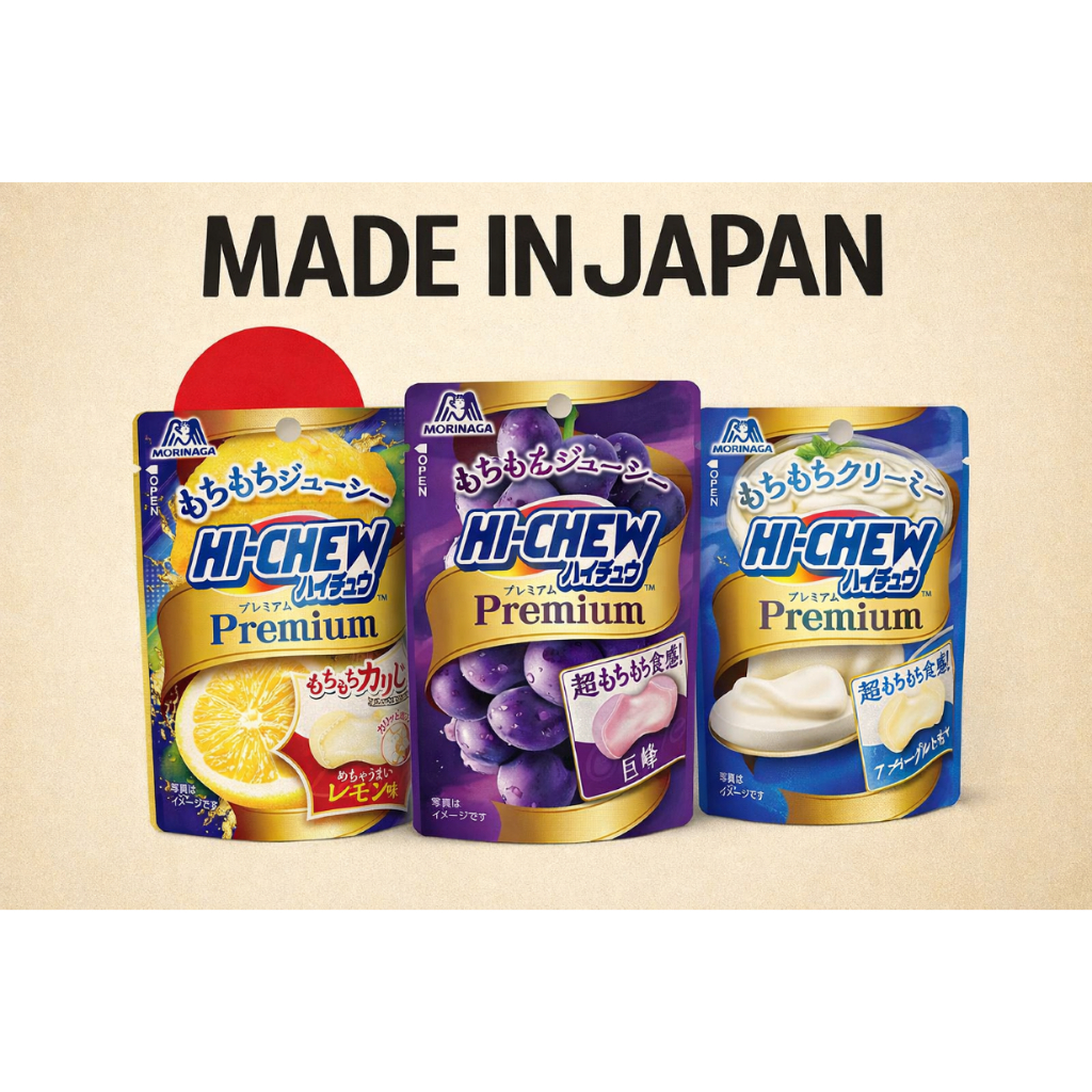 Morinaga Hi-Chew Premium 3flavors, 35g each (grape, yogurt, Lemon
