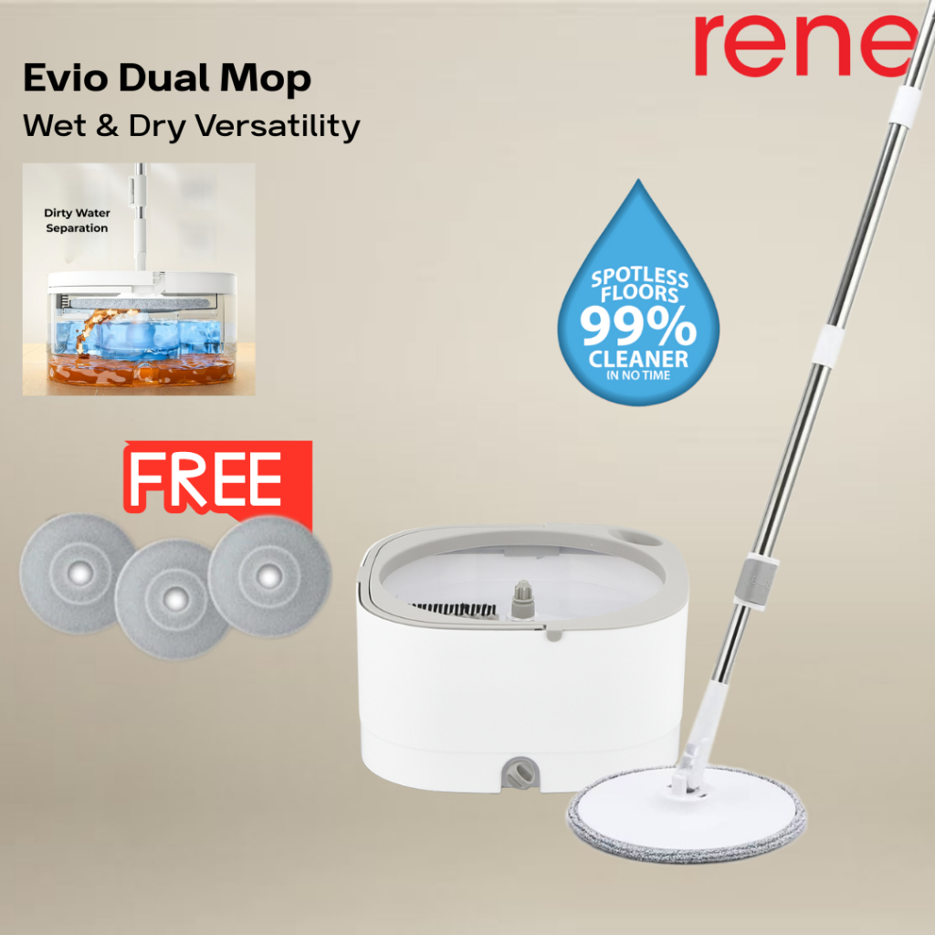 [2025 Most Popular Mop] Rene Evio Dual Mop Set | The Clean Water Spin ...